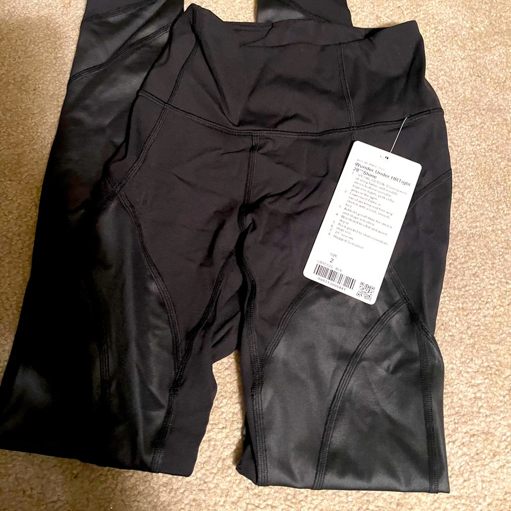 lululemon black wunder under shine leggings